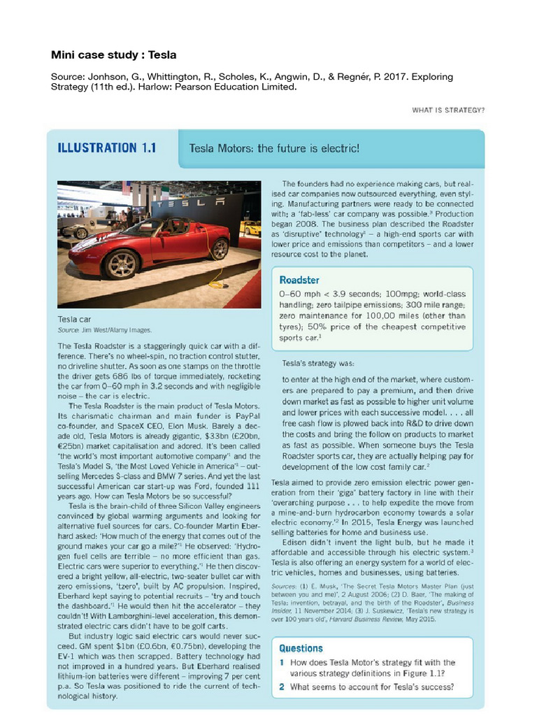 Mini Case Study Tesla | PDF