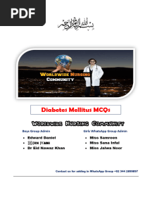 Diabetes Mellitus MCQS