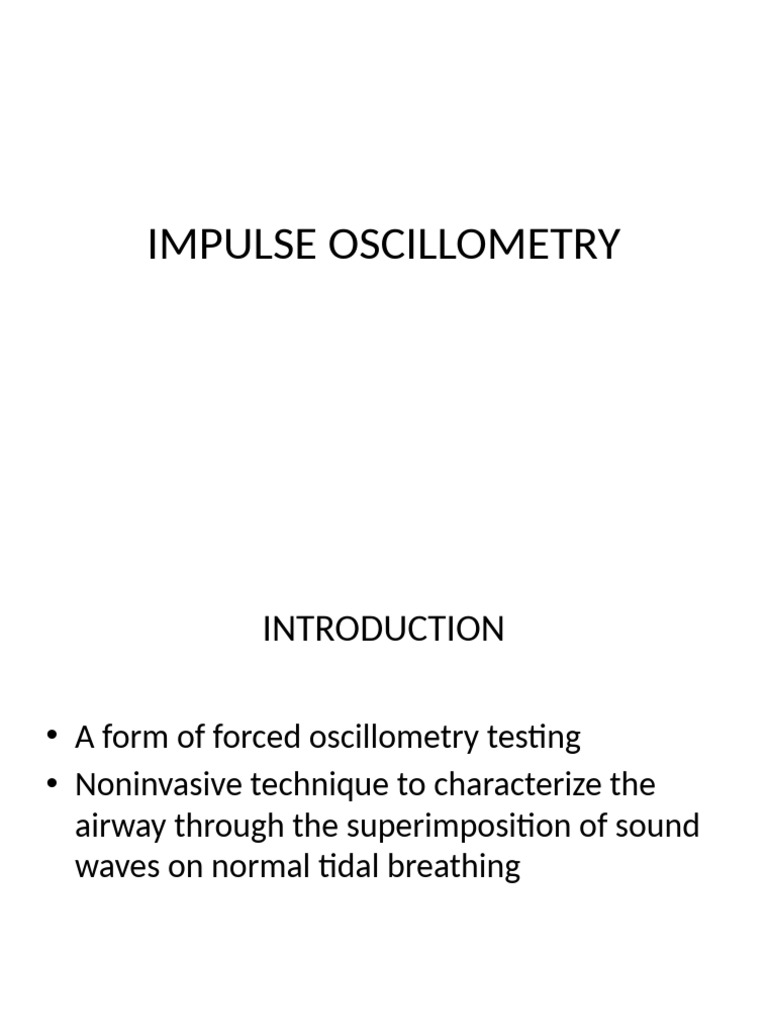 Impulse Oscillometry | PDF