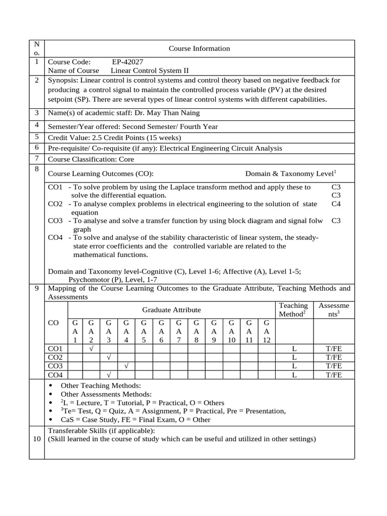 Course Information (EP 42027 - 2017-218) | PDF