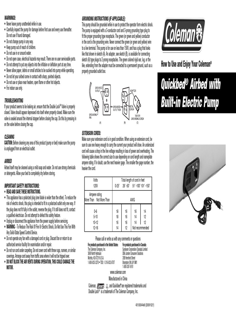 Instructions For Built in Pump 2-5046 | PDF