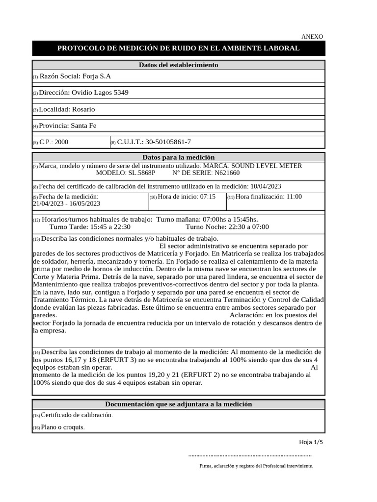 Res SRT 85 12 Protocolo de Ruido | PDF