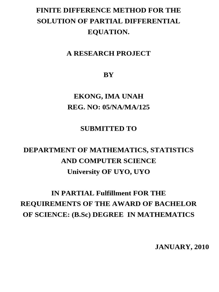 Finite Difference Method for PDEs PDF Numerical Analysis Partial