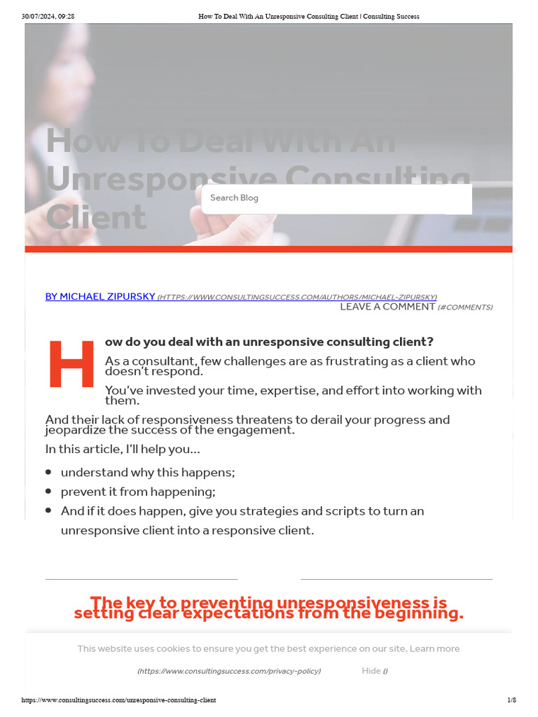 How To Deal With An Unresponsive Consulting Client - Consulting Success ...