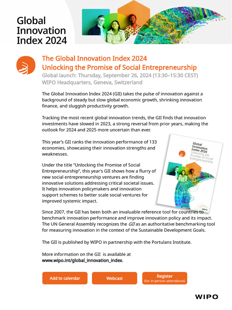 Wipo Gii Ge 24 Flyer | PDF | Innovation | World Intellectual Property ...