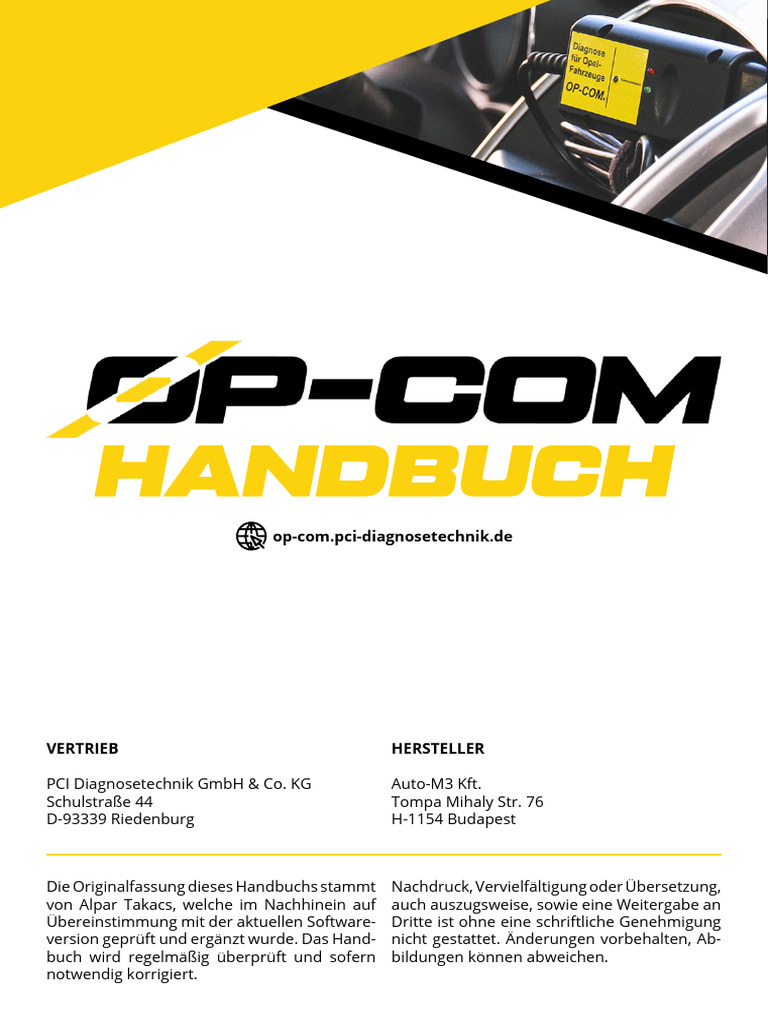 OP COM Handbuch | PDF