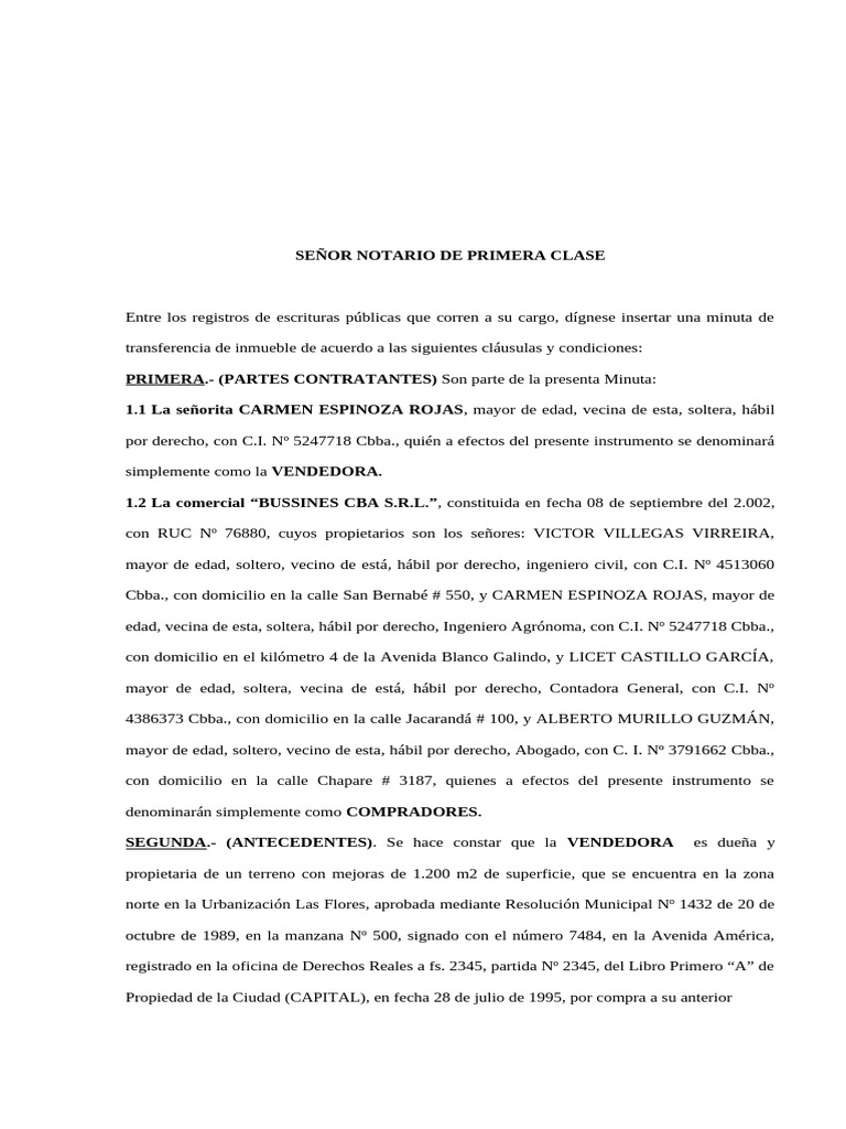 Compra Venta De Inmueble Pdf