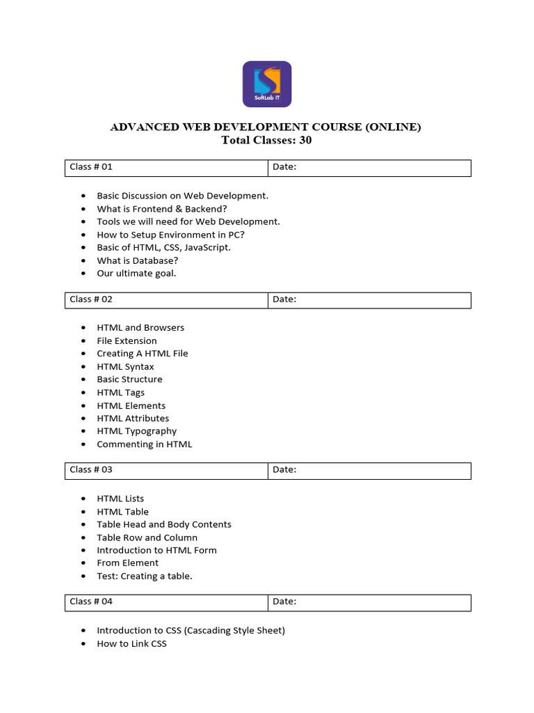 (Course Modules) ADVANCED WEB DEVELOPMENT | PDF