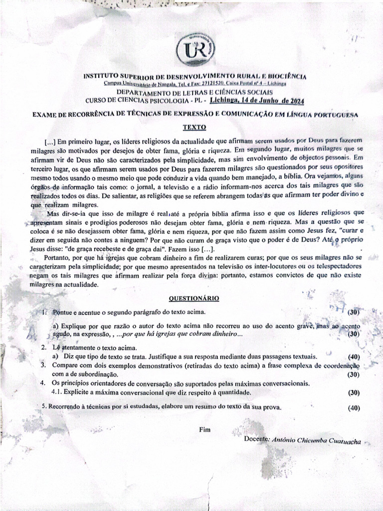 Teste 1 | PDF