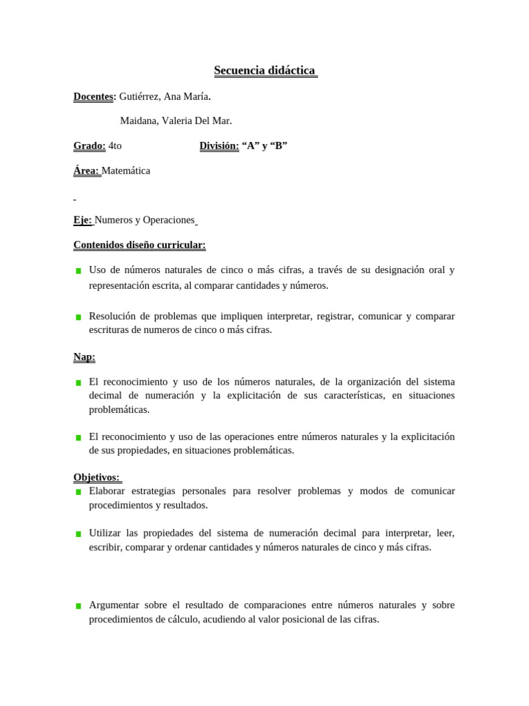 Secuencia 4to numeros y operaciones pdf