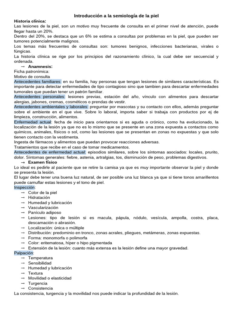 Semiologia de Piel MPNA | PDF