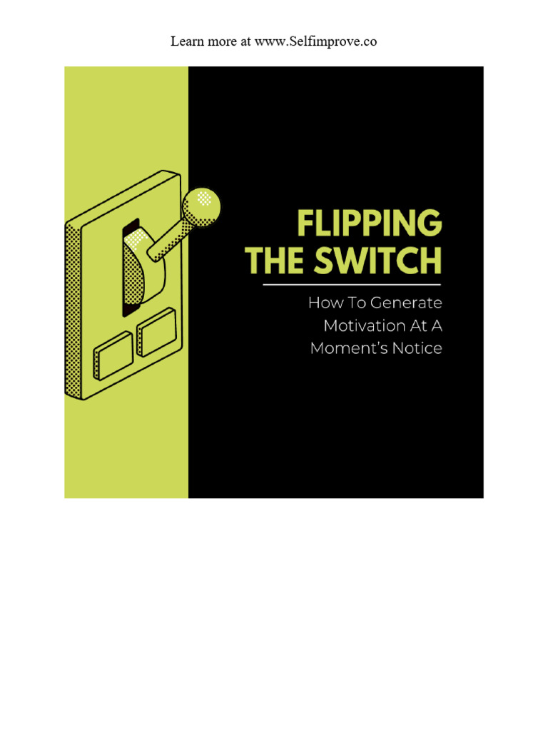 Flipping The Switch Generate Motivation Workbook PDF SelfImprovement