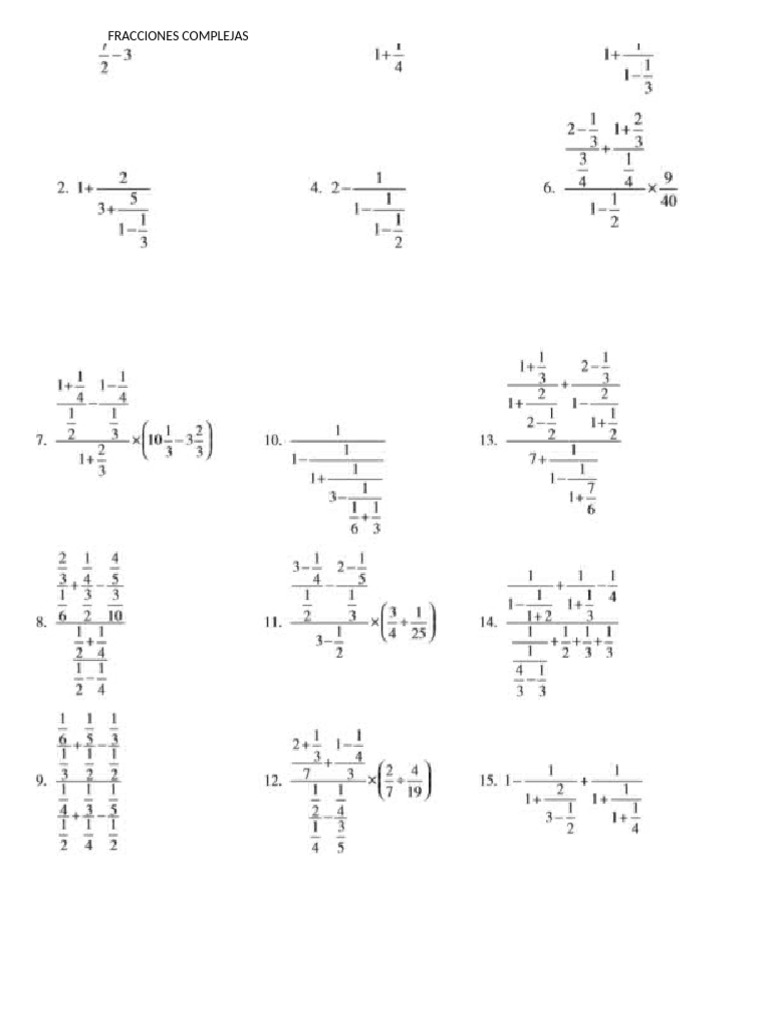 Fracciones Complejas | PDF