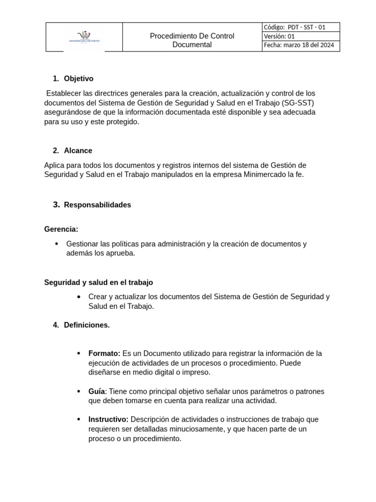 Procedimiento de Control Documental 2 | PDF