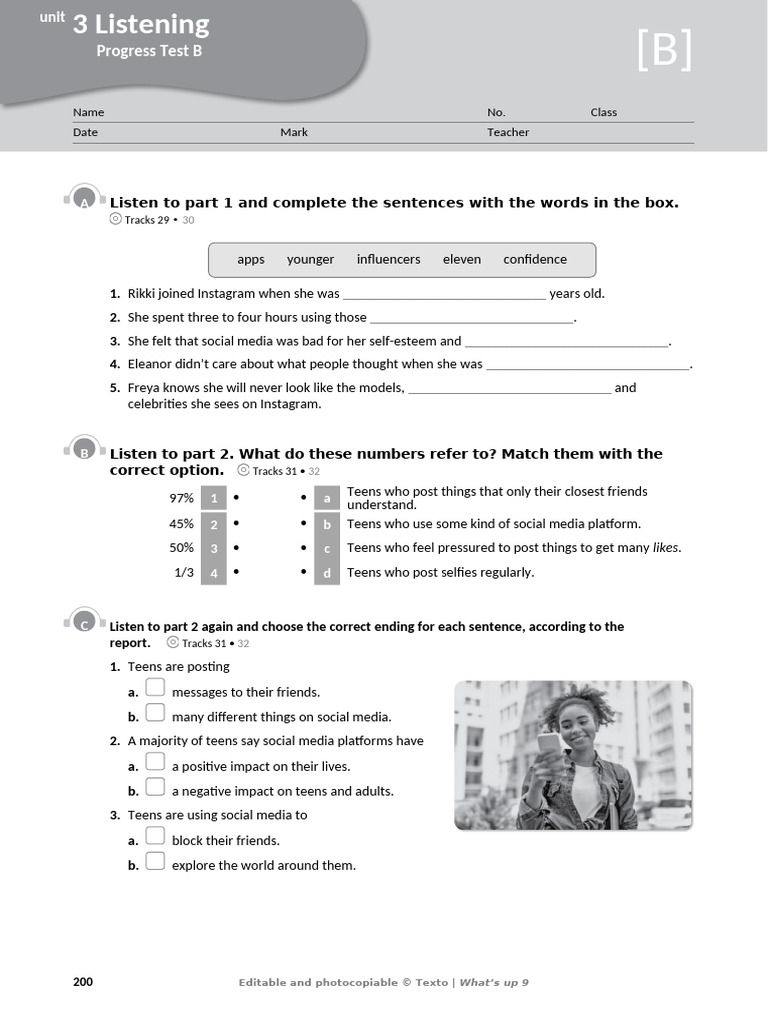 Unit 3 Progress Test B Pages 200 206 Pdf