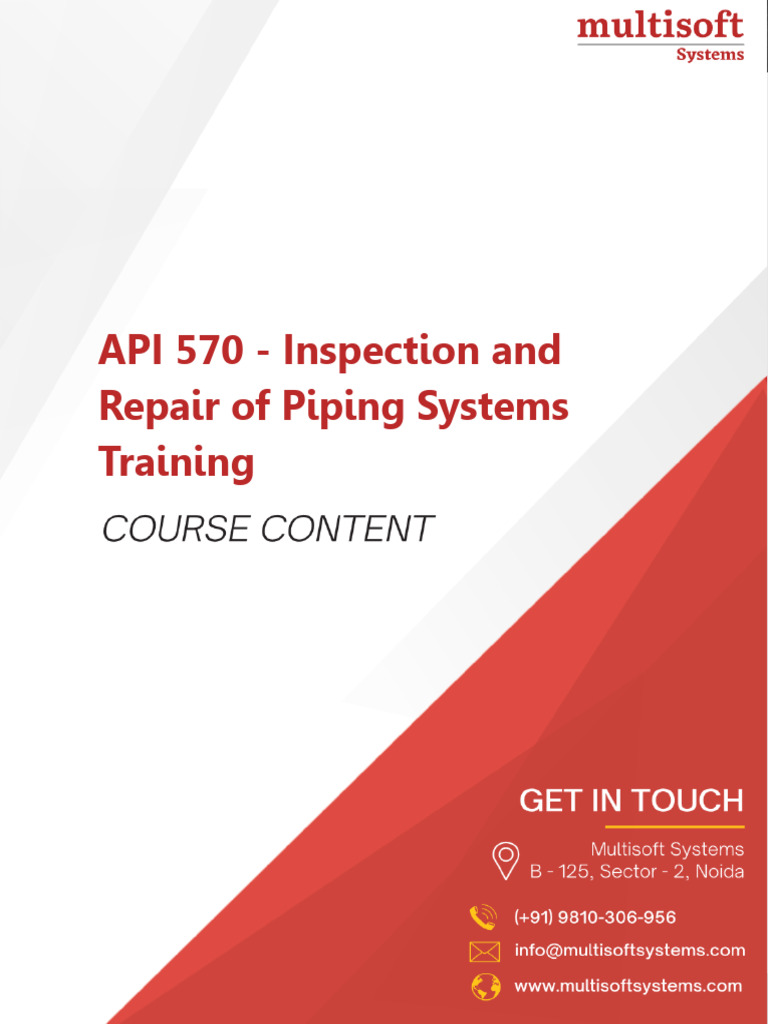 Api 570 inspection and repair of piping systems ms pdf