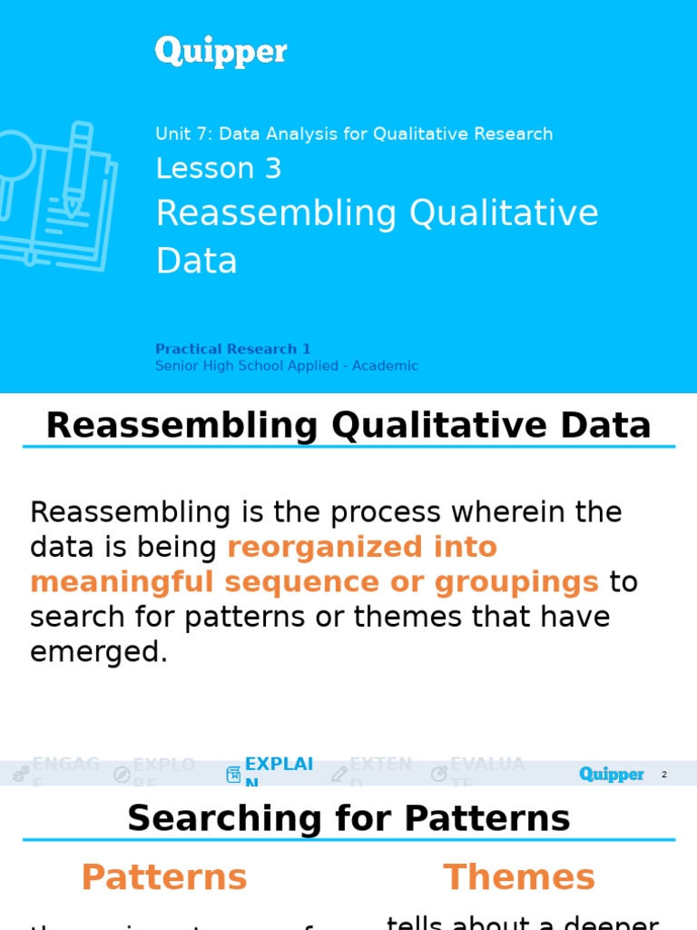 UNIT 7 LESSON 3 Reassembling Qualitative Data | PDF