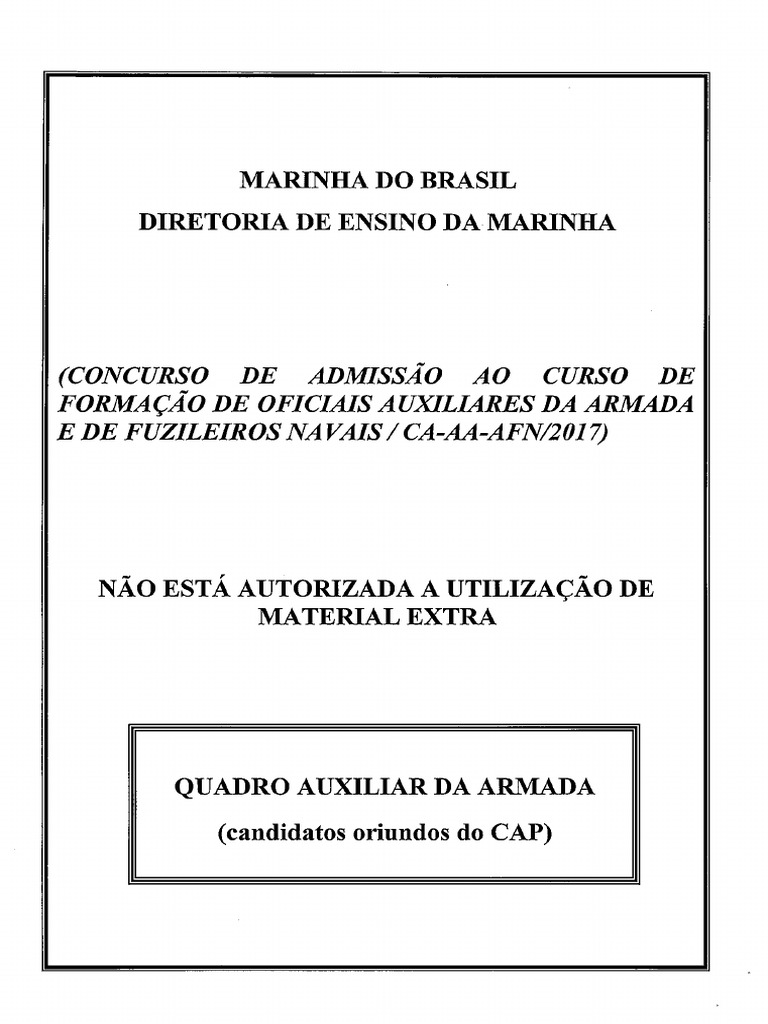 PROVA 2017 CAP AMARELA (1a PROVA) | PDF