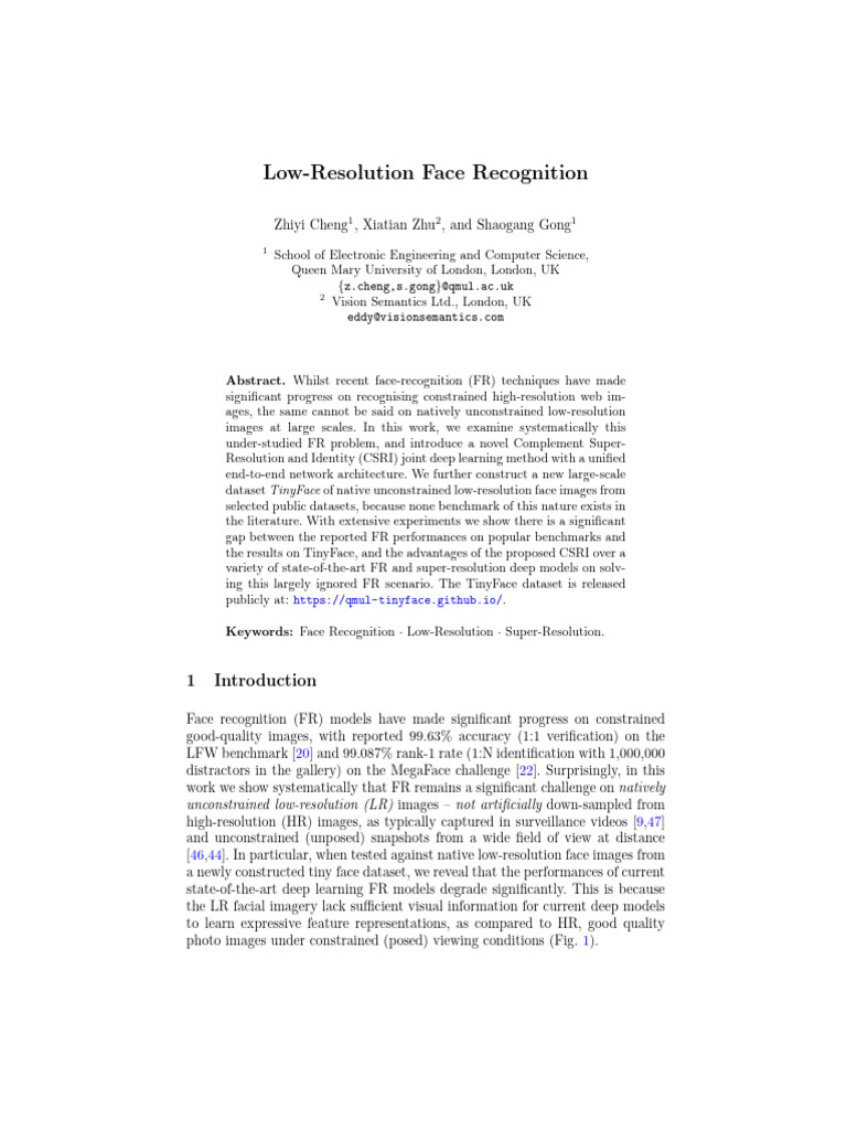 Enhancing Low-Resolution Face Recognition | PDF | Deep Learning | Art