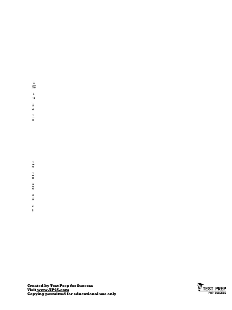 ACT Probability Practice Worksheet | PDF | Mathematics