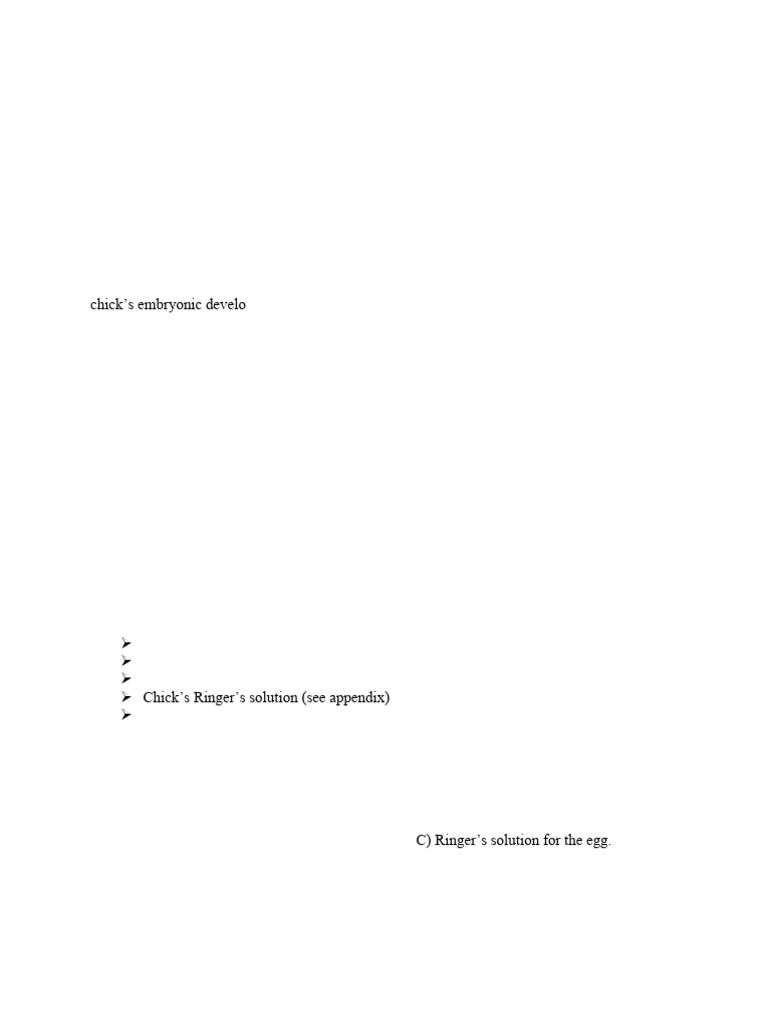 I. Chick Embryology: Exercise 8 - Gross Morphology of The Chick Embryo ...