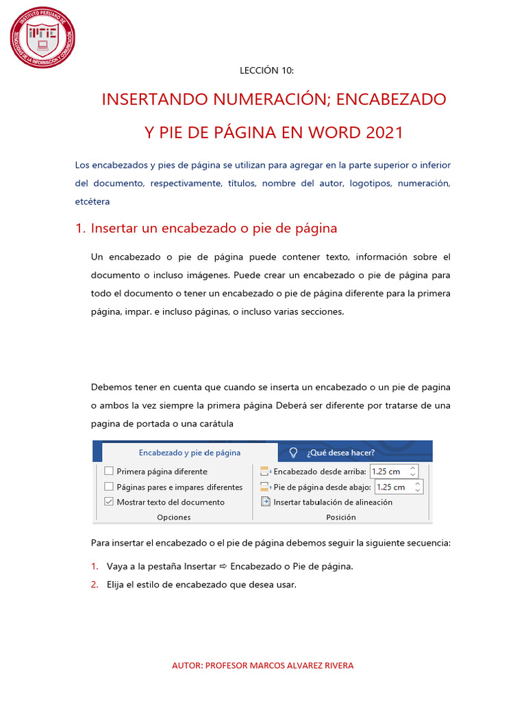 Insertando Encabezado y Pie de Pagina | PDF | Informática | Software