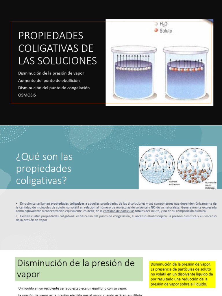 Propiedades Coligativas de Soluciones | PDF | Mecánica de Medios ...