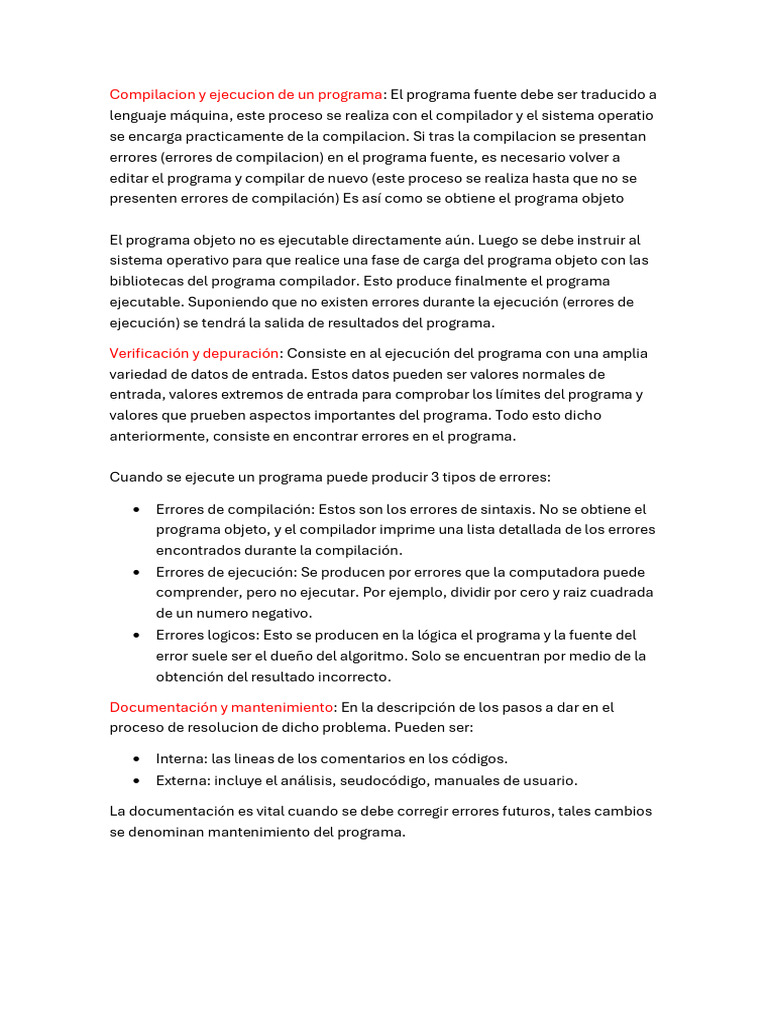 Compilación y Ejecución en Programación | PDF | Programa de computadora ...