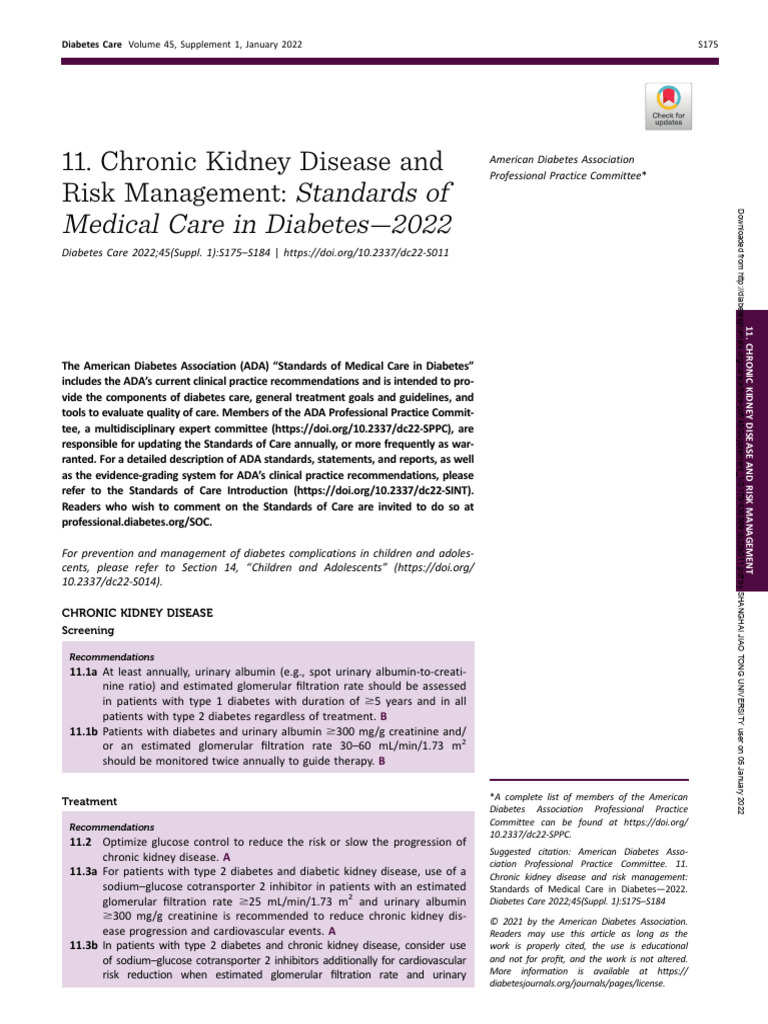 Chronic Kidney Disease and Risk Management | PDF