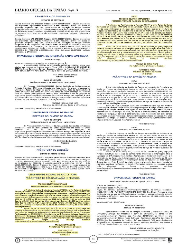 Extrato Edital Versão DOU | PDF