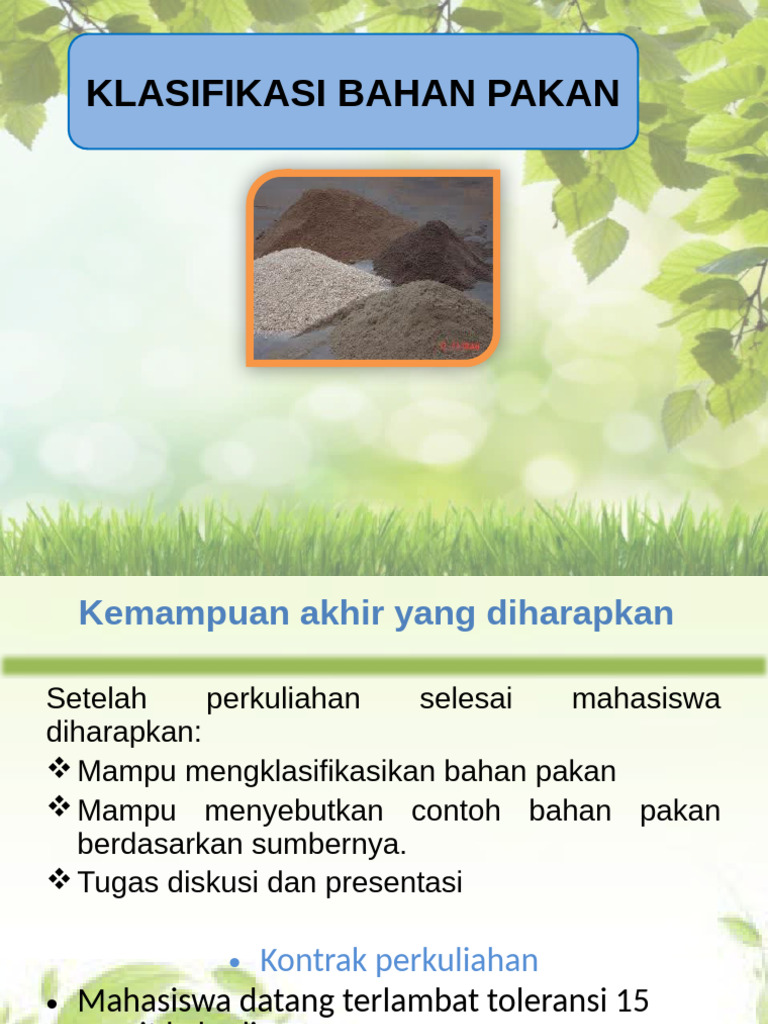 Klasifikasi Bahan Pakan Pdf