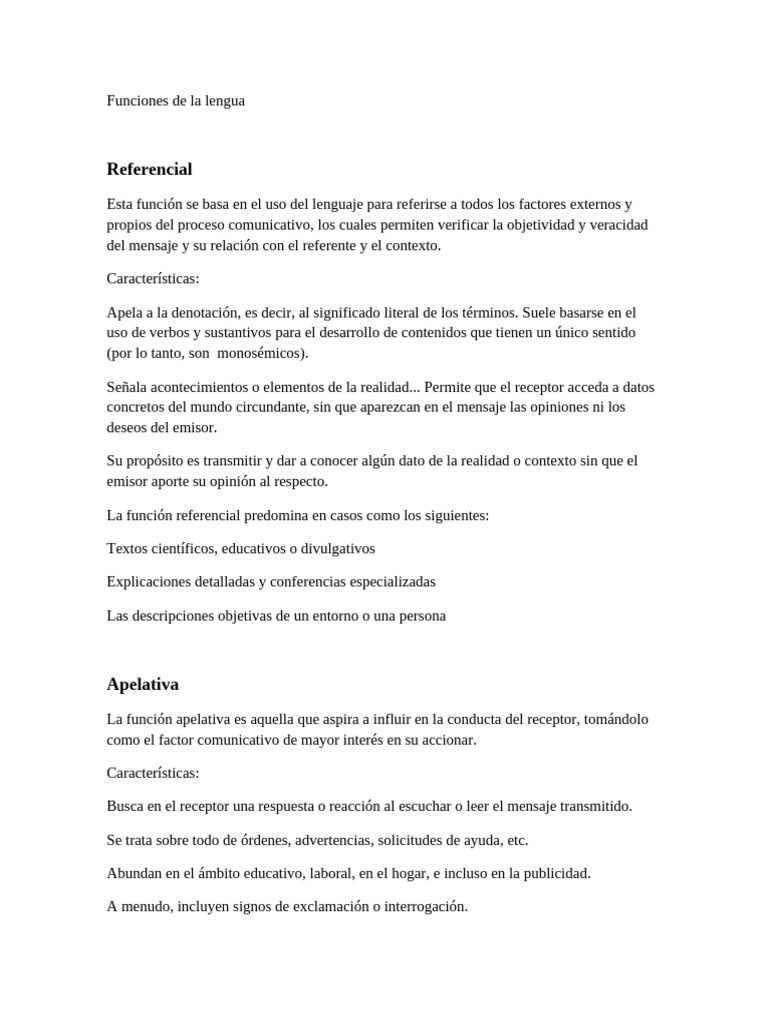 Funciones de La Lengua | PDF