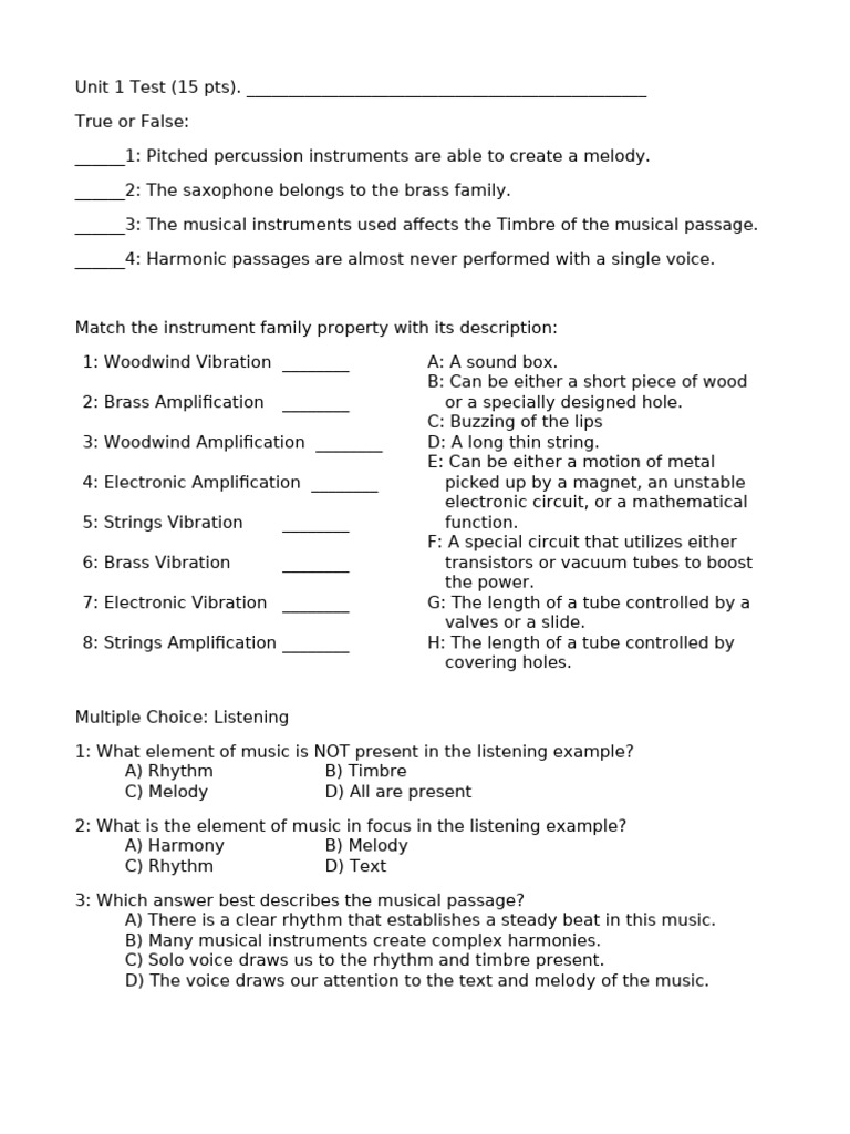 Music Appreciation Test 1 Pdf Art