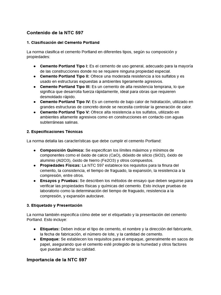 Contenido de La NTC 597 | PDF