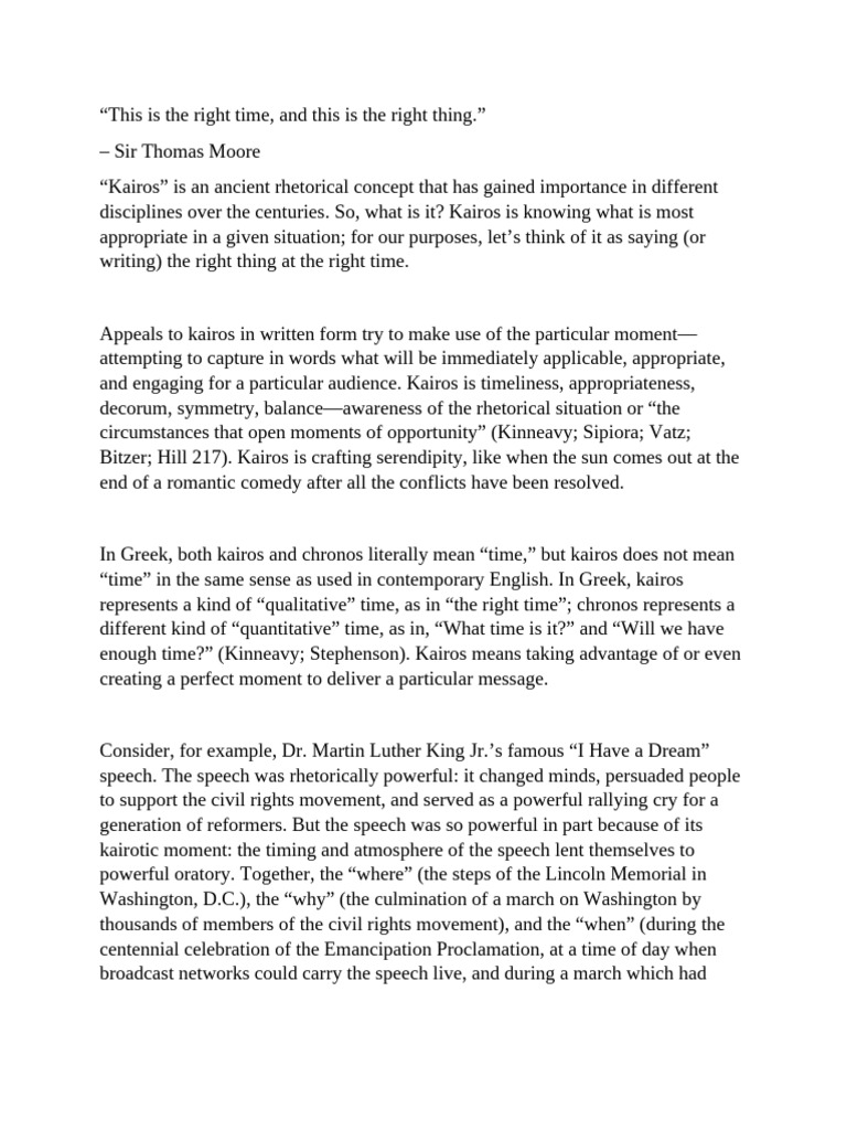 Karios and Rhetorical Appeals | PDF