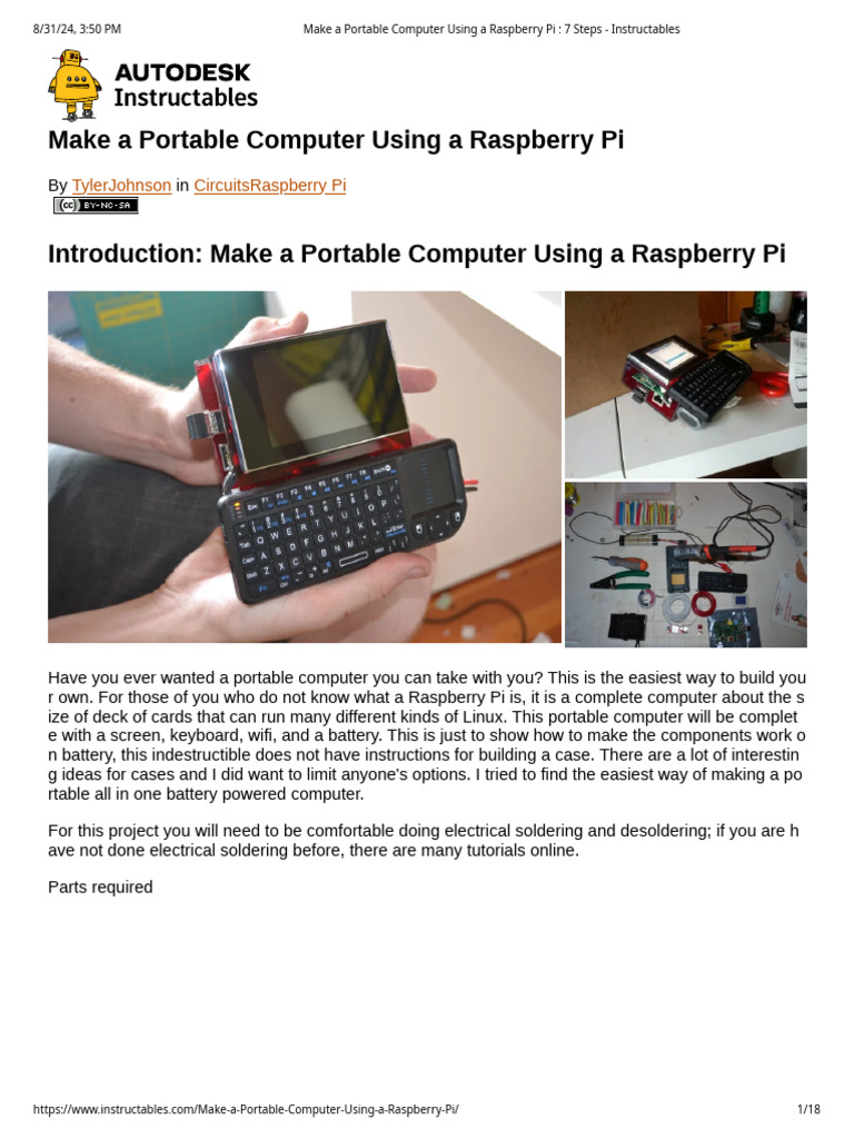 Make A Portable Computer Using A Raspberry Pi - 7 Steps - Instructables ...