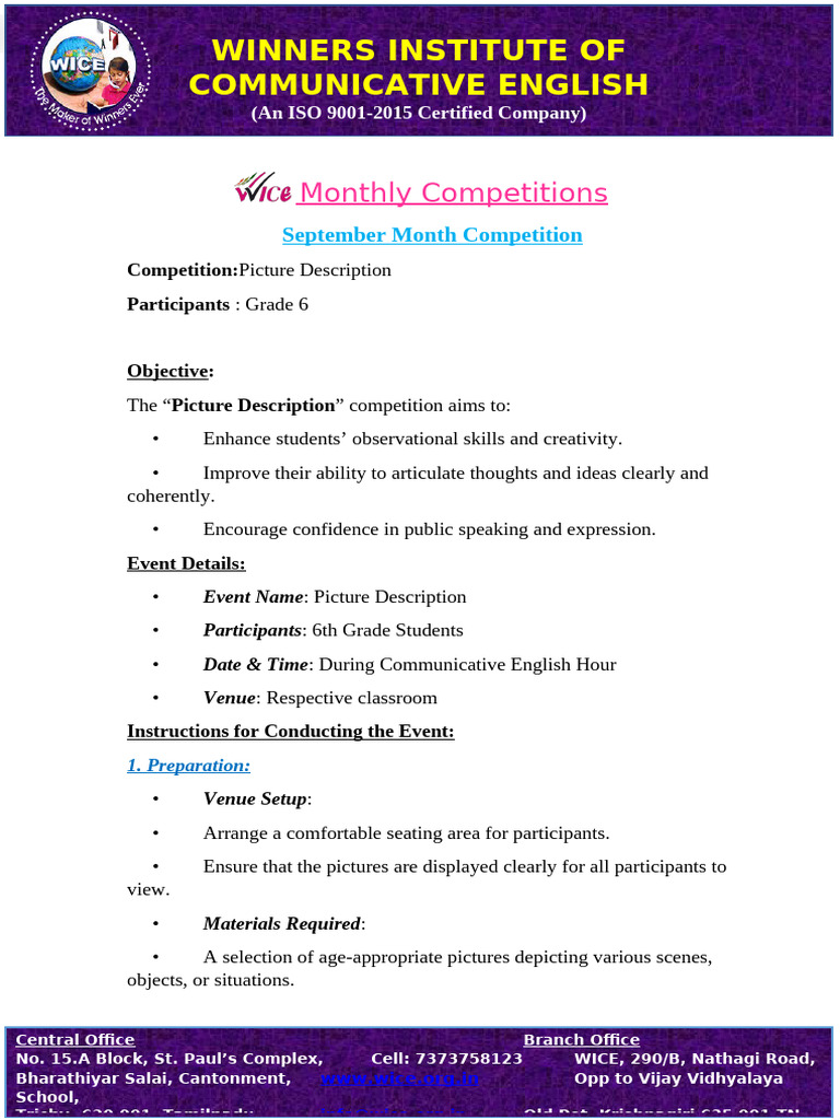 September Month Competitions | PDF