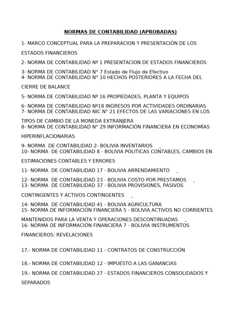 Normas de Contabilidad | PDF