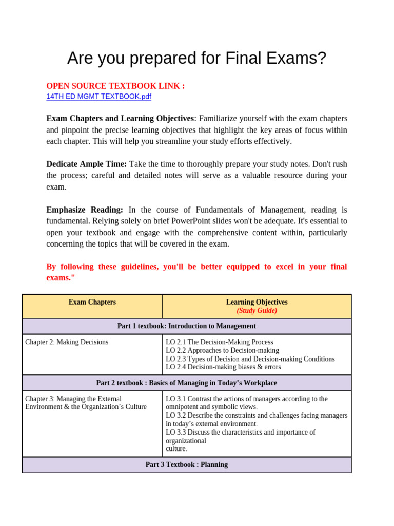 Exam Study Chapters | PDF | Leadership | Decision Making
