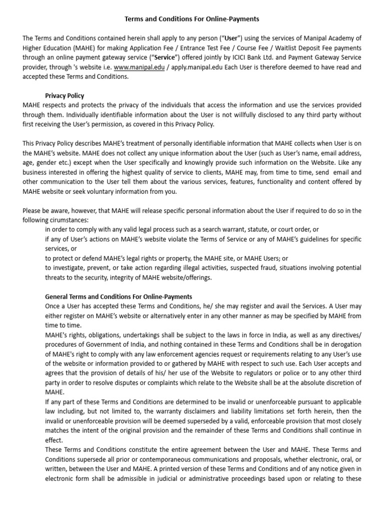 Payment Terms & Conditions | PDF
