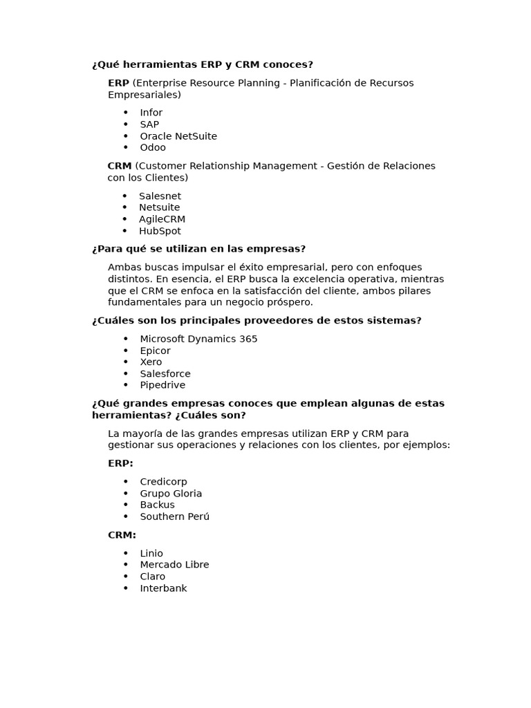 Qu herramientas erp y crm conoces pdf