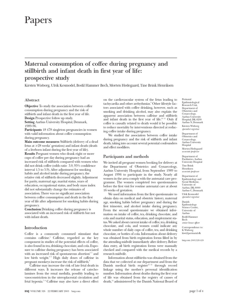 Curated visual reference: Fresh Look at 2023 Maternal Consumption Of Coffee During Pregnancy And Stillbirth And