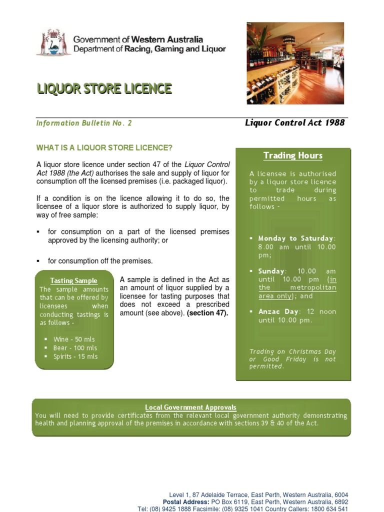 Liquor Store Licence Guidelines | PDF | License | Bankruptcy