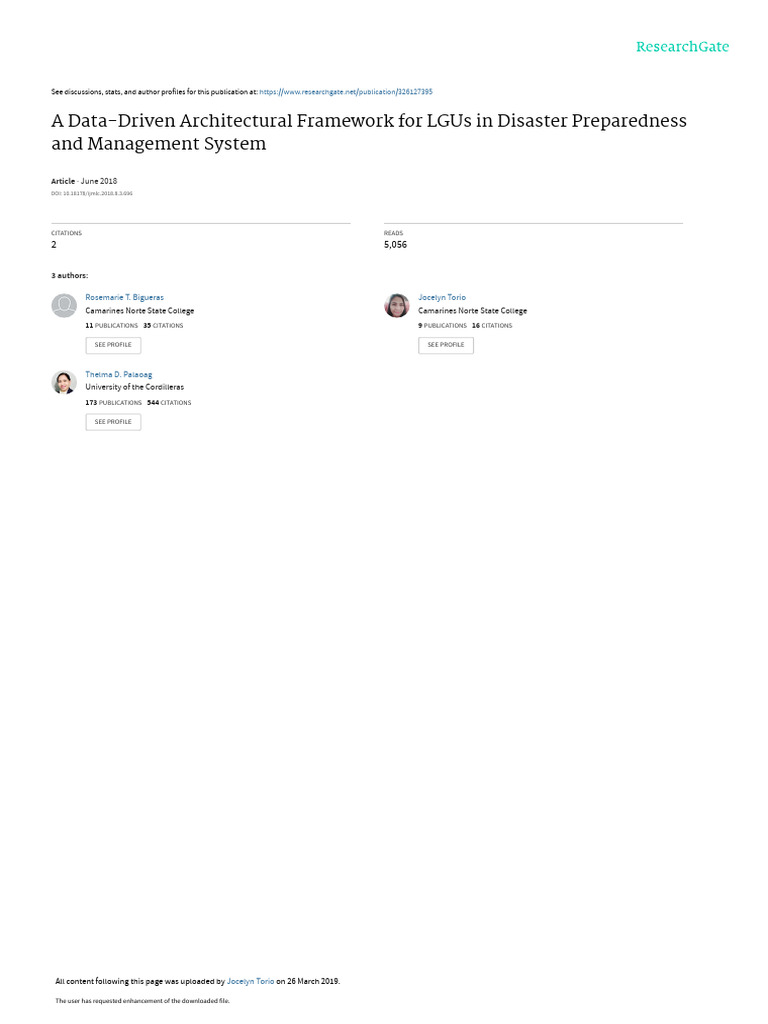 A Data-Driven Architectural Framework For LGUs in | PDF