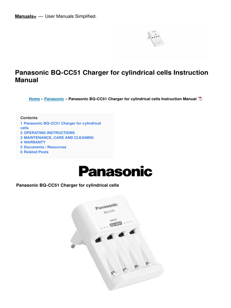 BQ cc51 Charger For Cylindrical Cells Manual | PDF