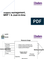 Supply Management, MRP 1 & Just-In-Time