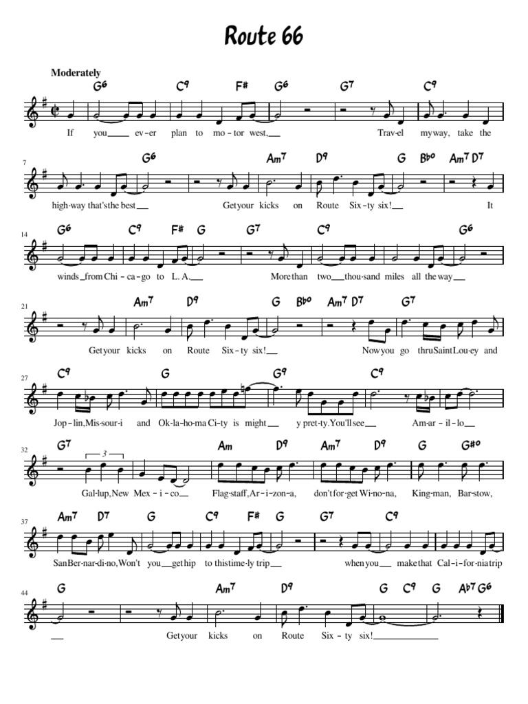Route 66 Nat King Cole | PDF
