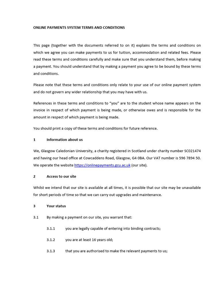 Online Payment Terms for Students | PDF | Payments | Finance & Money ...