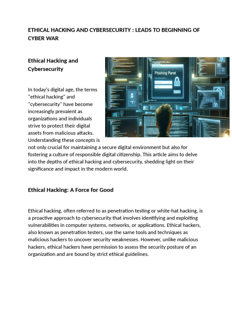 Ethical Hacking and Cybersecurity | PDF