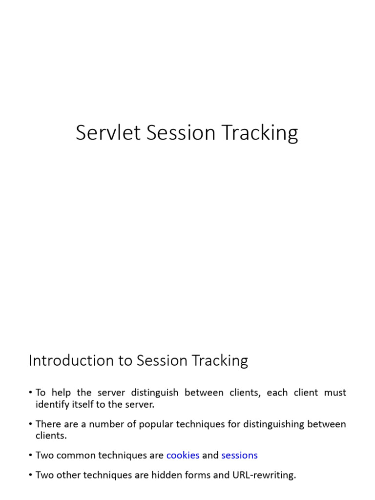 Servlet session tracking pdf